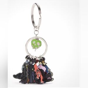 Disney Villains Enamel Keyring Green Poison Apple Charm Silver Purse Charm NWT